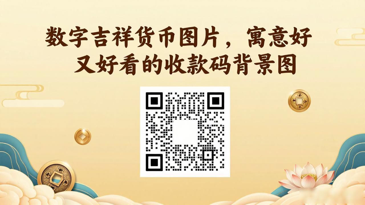 数字吉祥货币图片，寓意好又好看的收款码背景图