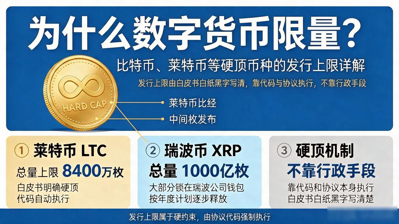什么数字货币限量？比特币、莱特币等硬顶币种的发行上限详解