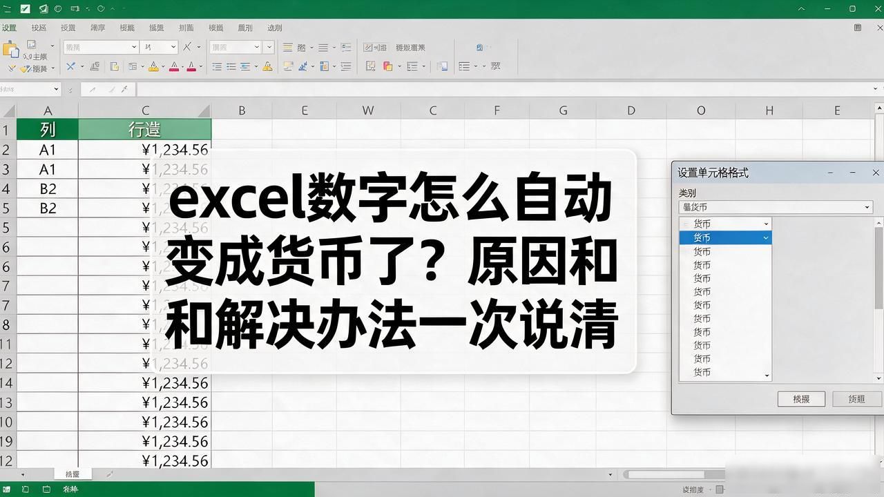 excel数字怎么自动变成货币了？原因和解决办法一次说清