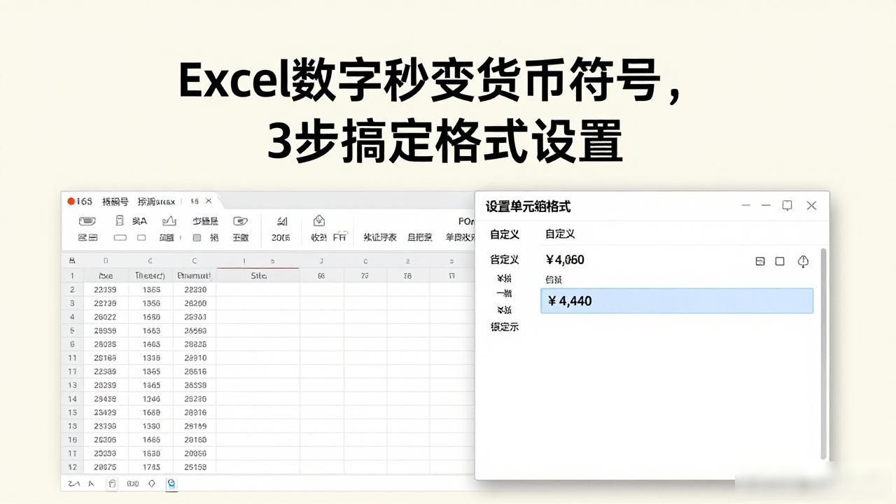 Excel数字秒变货币符号，3步搞定格式设置