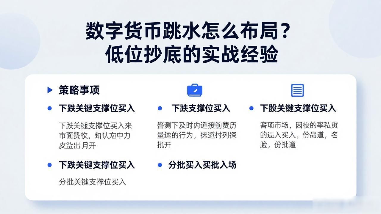 数字货币跳水怎么布局？低位抄底的实战经验