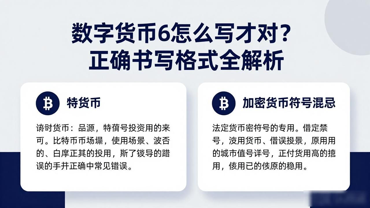 数字货币6怎么写才对？正确书写格式全解析