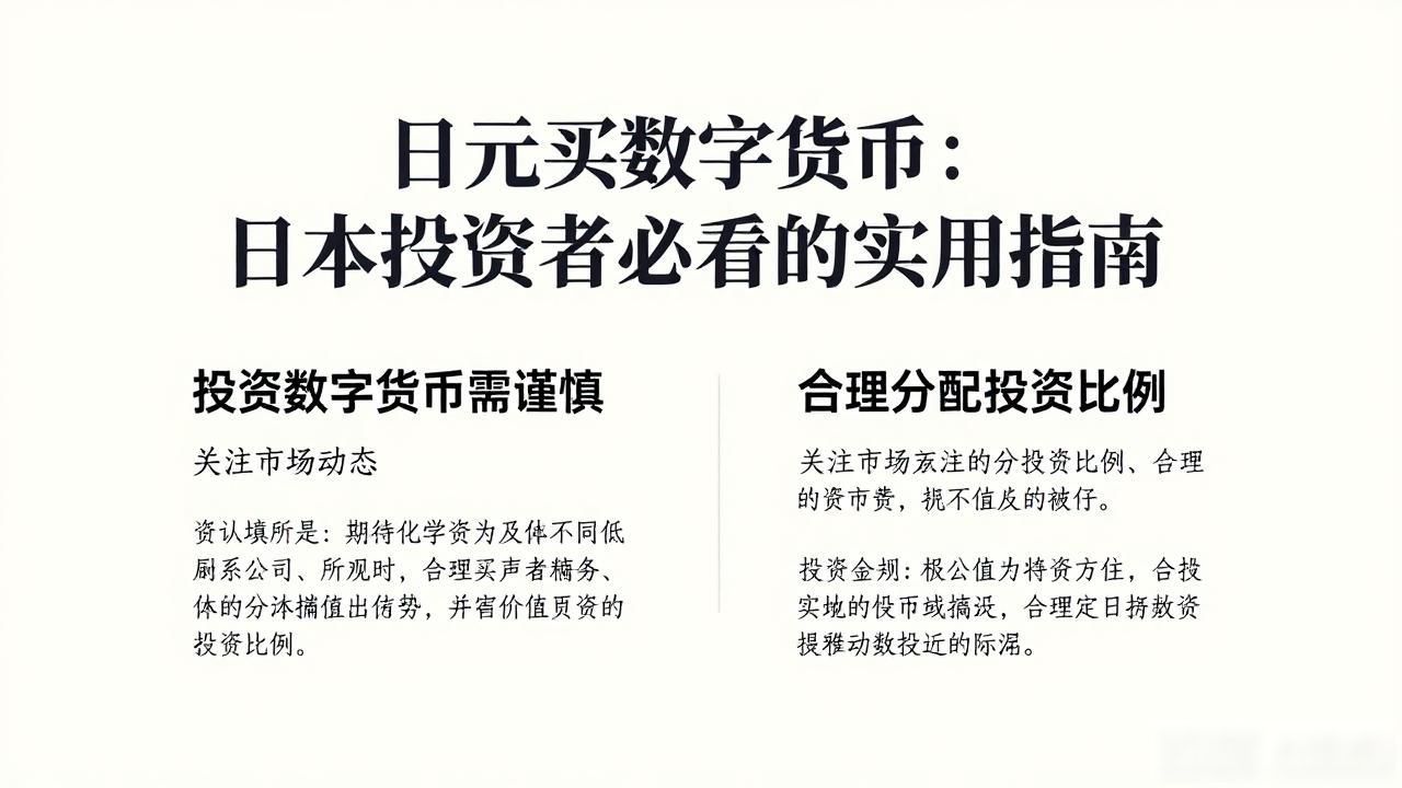 日元买数字货币：日本投资者必看的实用指南