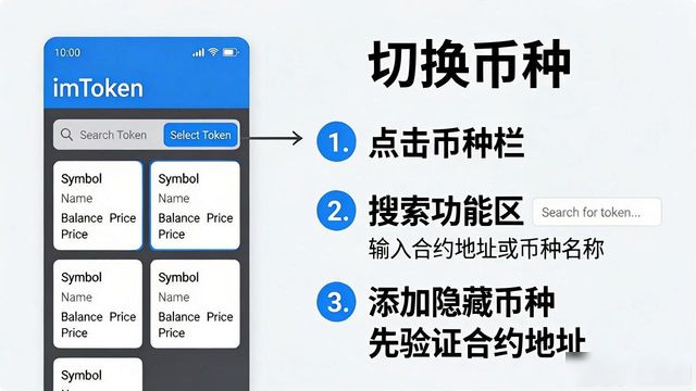 imToken里怎么切换币种？入口操作指南