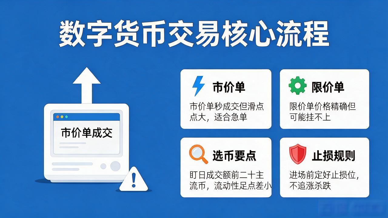 数字货币交币怎么交易？新手开户、选币、下单全流程不踩坑