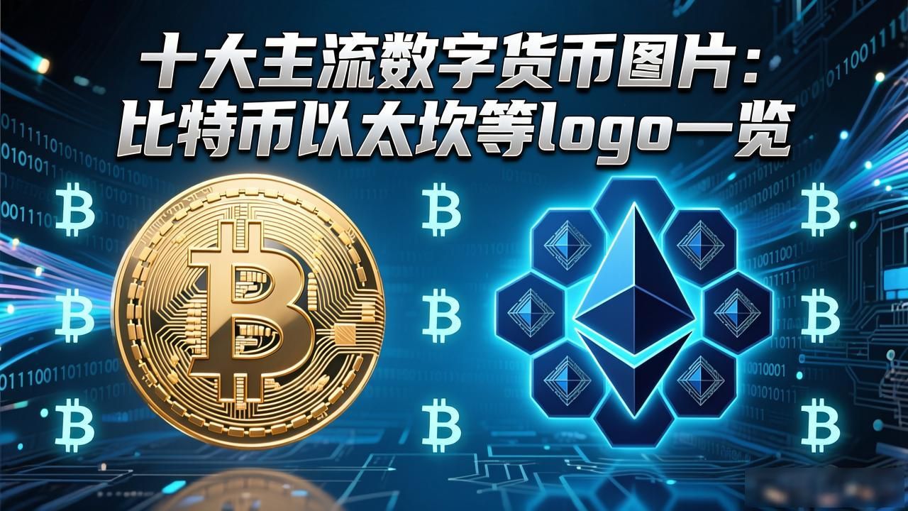 十大主流数字货币图片：比特币以太坊等logo一览