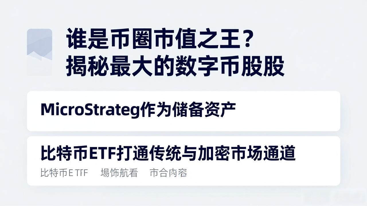 谁是币圈市值之王？揭秘最大的数字货币股