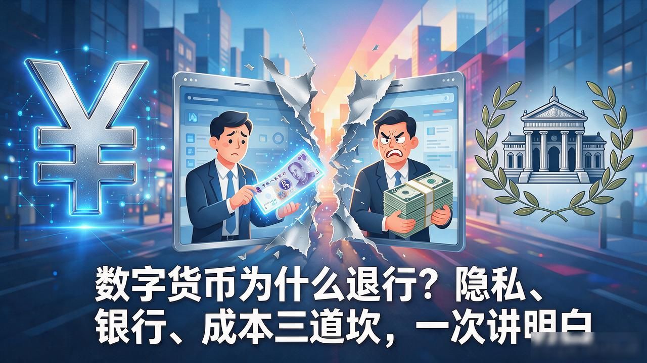 数字货币为什么退行？隐私、银行、成本三道坎，一次讲明白