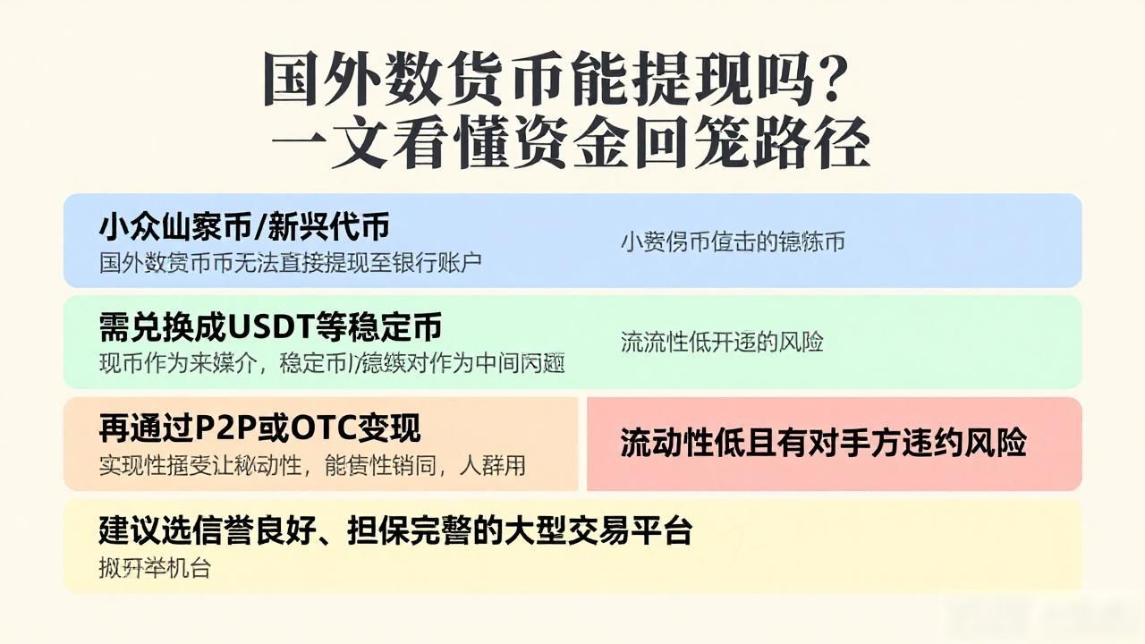 国外数字货币能提现吗？一文看懂资金回笼路径