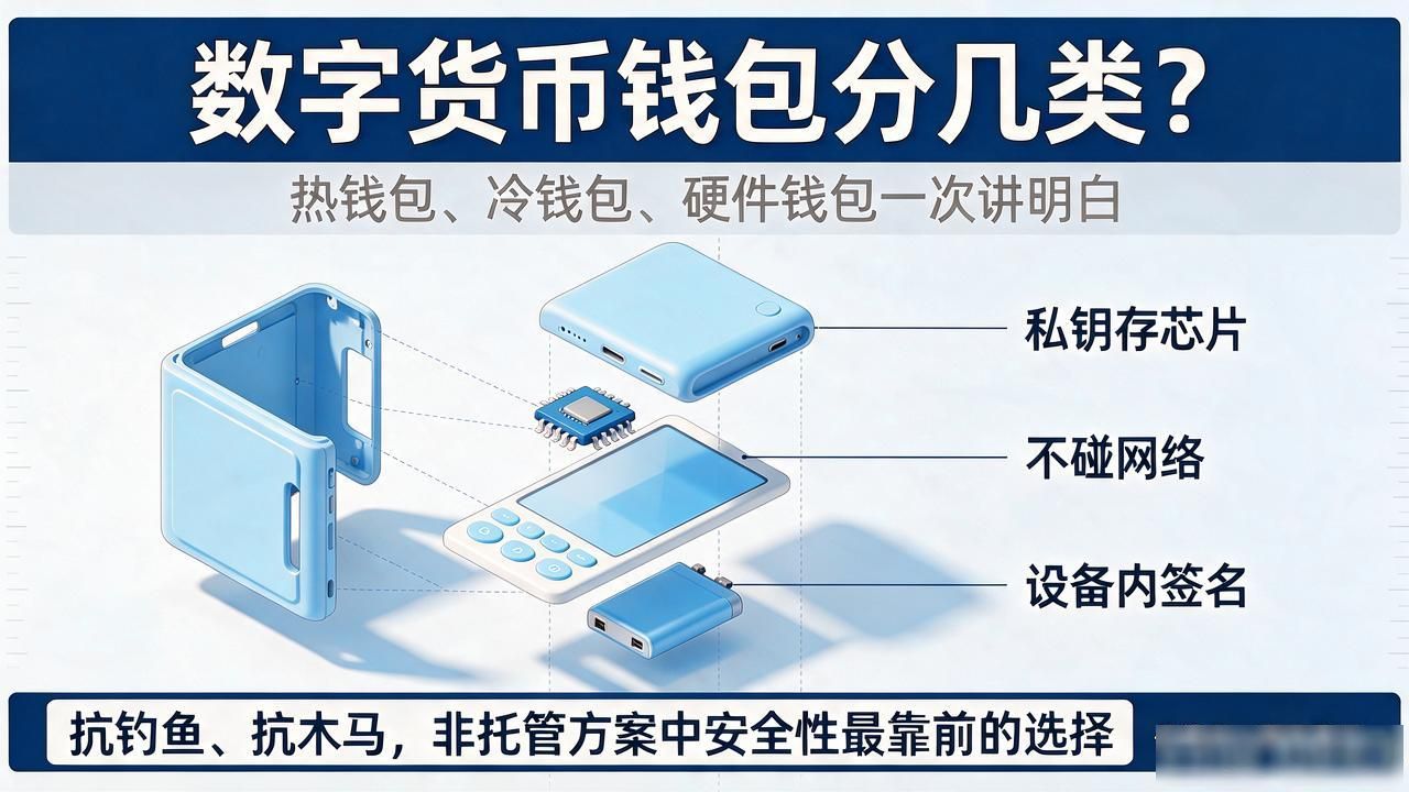 数字货币钱包分几类？热钱包、冷钱包、硬件钱包一次讲明白